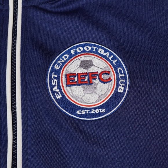 Adidas Soccer Jacket Men's Blue White East End Football Club Climacool Track - Picture 2 of 14